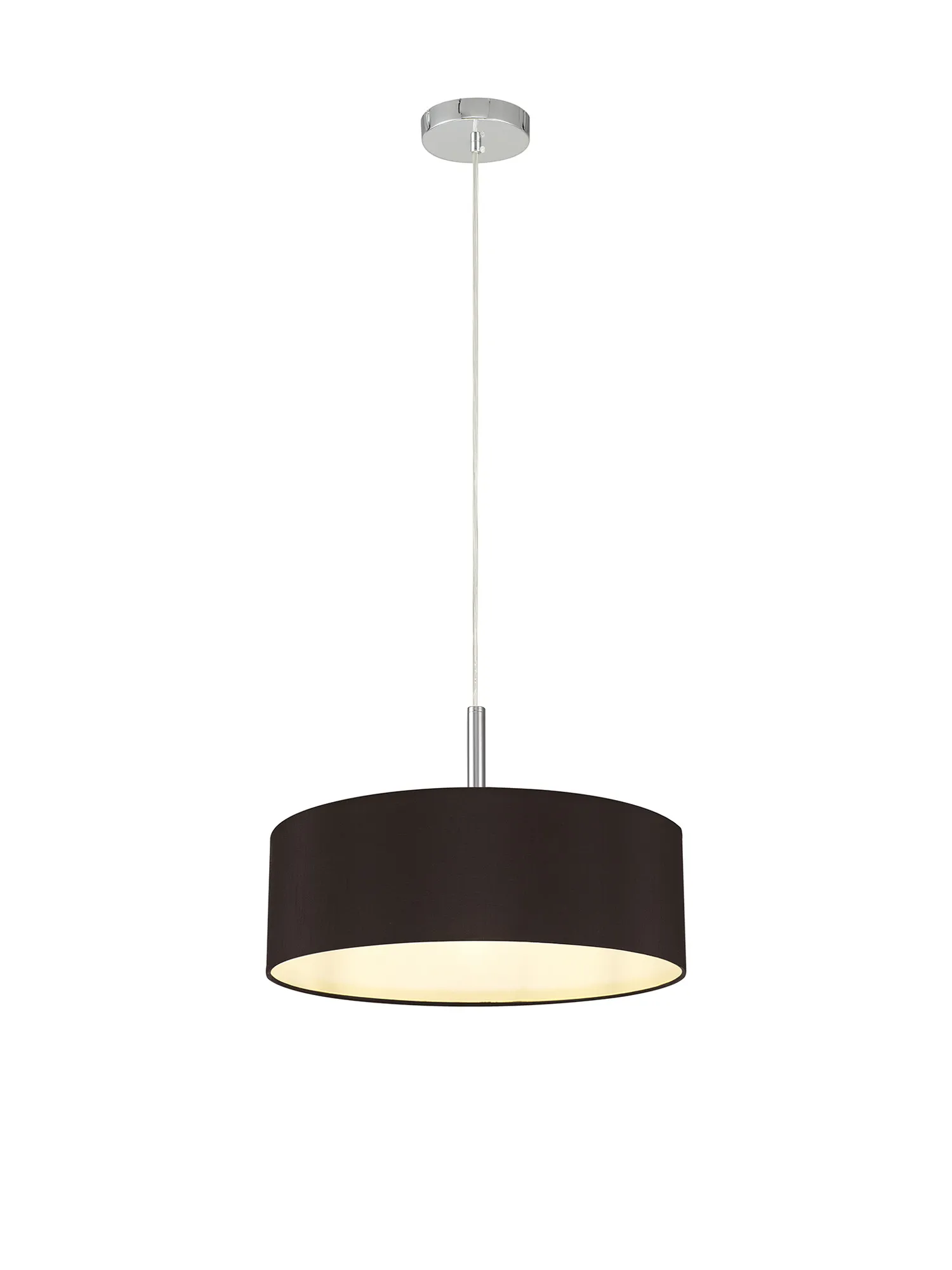 Baymont 45cm 3 Light Pendant Polished Chrome, Black/White DK0689  Deco Baymont CH BL